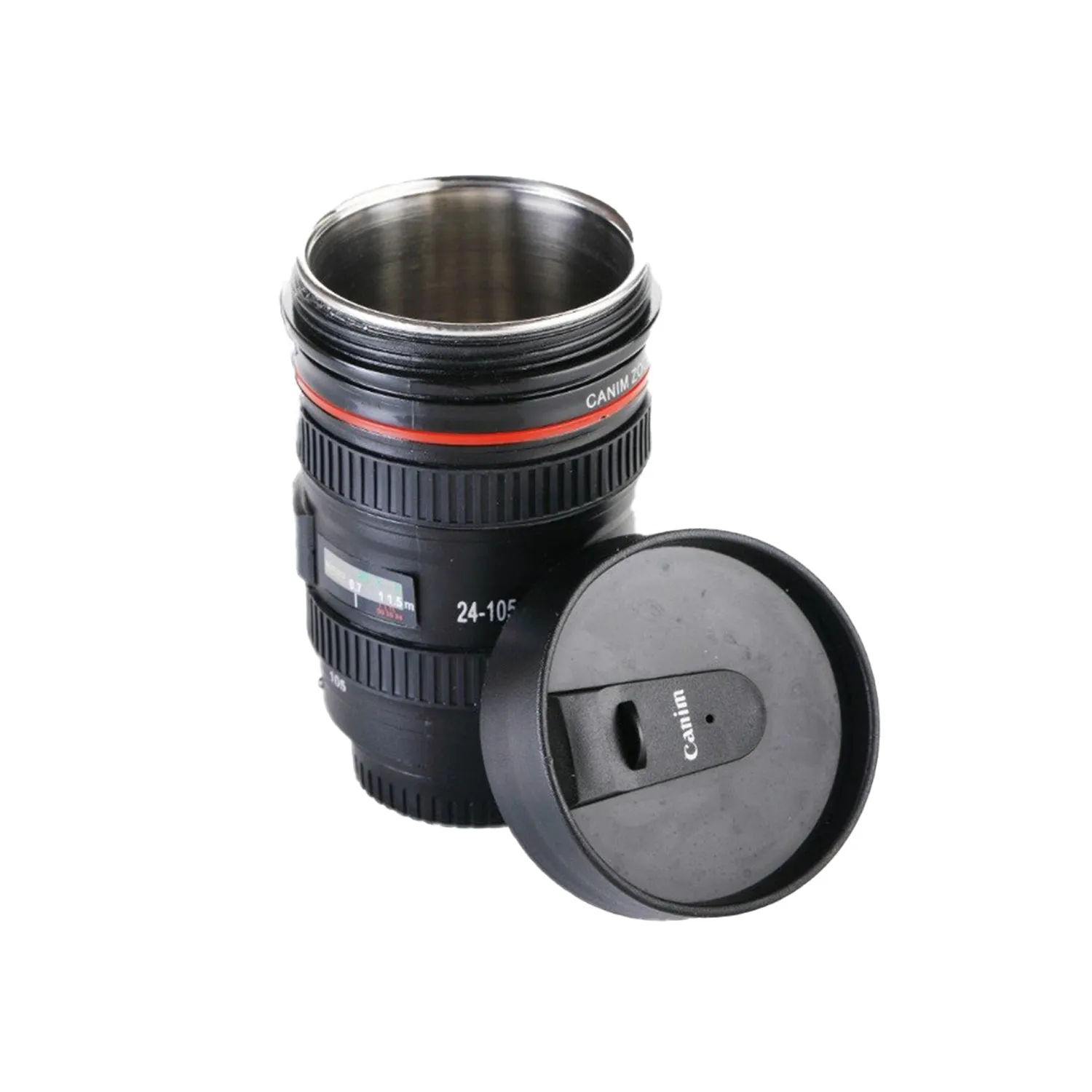 0720 Camera Lens Shaped Coffee Mug Flask With Lid