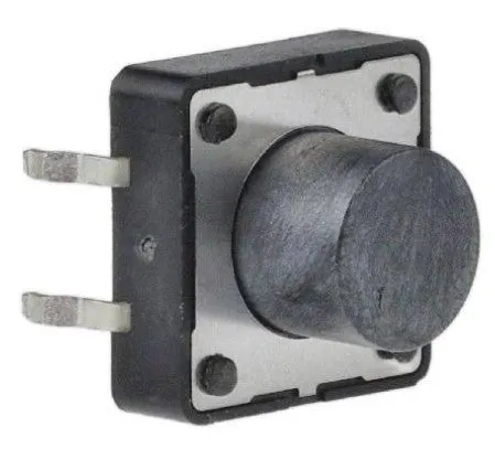 10 Pack Tact Momentary Switch, 12mm Square, 0.05A 12V, Button Height 1.5mm