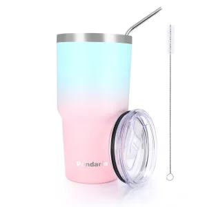 30oz Vacuum Insulated Tumbler Thermal Coffee Cup Large Travel Mug with Lid&Straw, Bubble