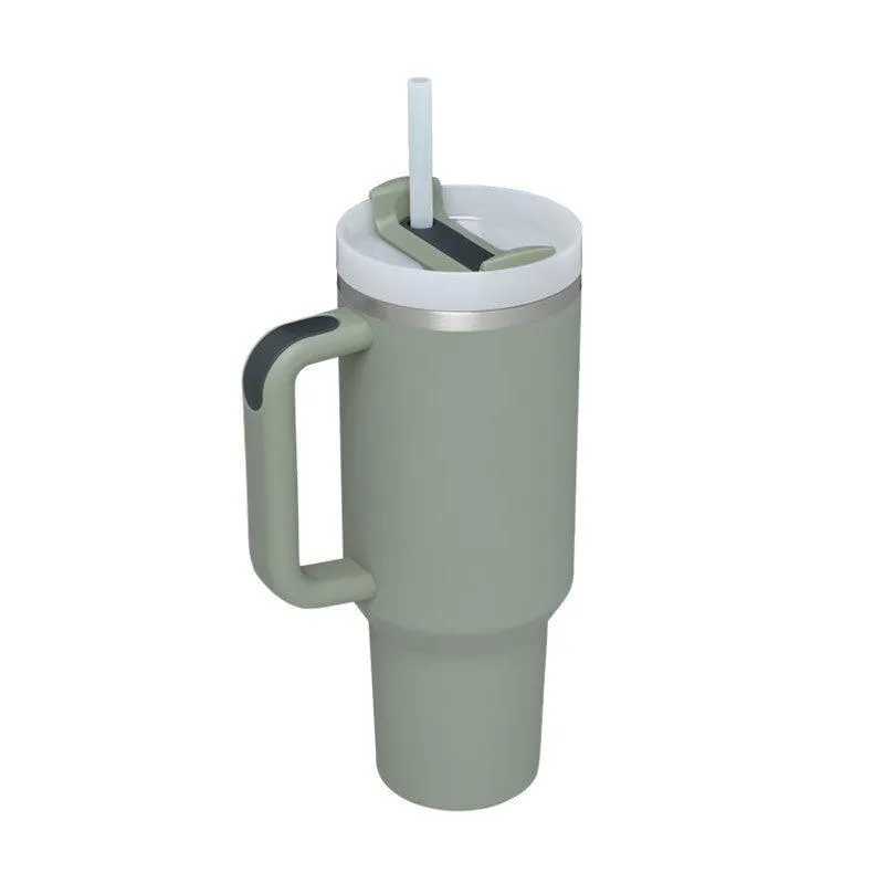 40 Oz Insulated Tumbler with Handle & Straw Spill Proof Vacuum Mug for Travel