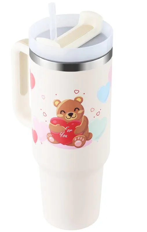 40 Oz Insulated Tumbler with Handle & Straw Spill Proof Vacuum Mug for Travel