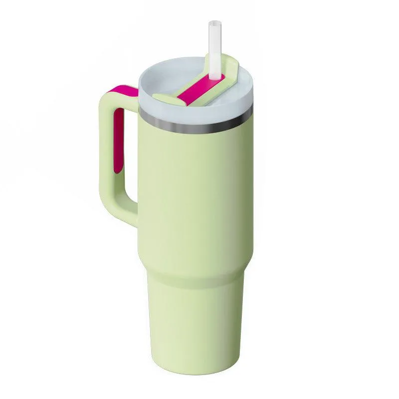 40 Oz Insulated Tumbler with Handle & Straw Spill Proof Vacuum Mug for Travel