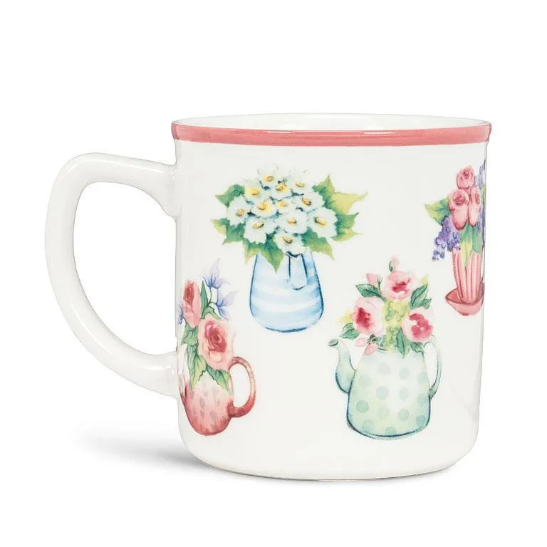 Abbott Ceramic Mug 14oz Teacup Flowers (Ó)