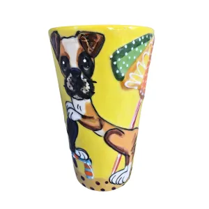 Beachside Boxer Buddy - Playful Pooch Tall Mug