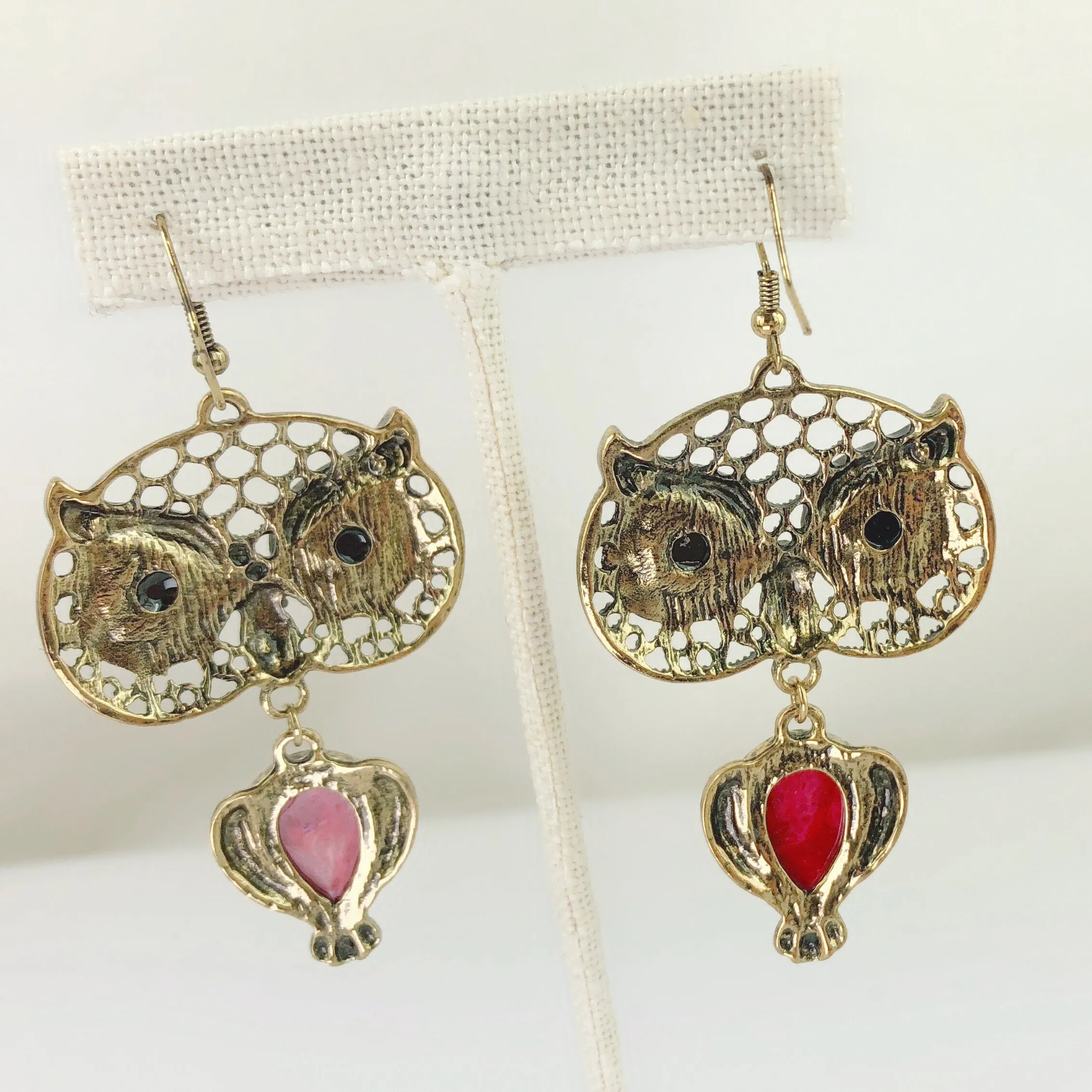 Beatiful Vintage Style Retro Big Black Eye Owl Earrings