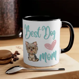 Best Dog Mom with Yorkie Multi-Color Coffee Mug for Dog Owners