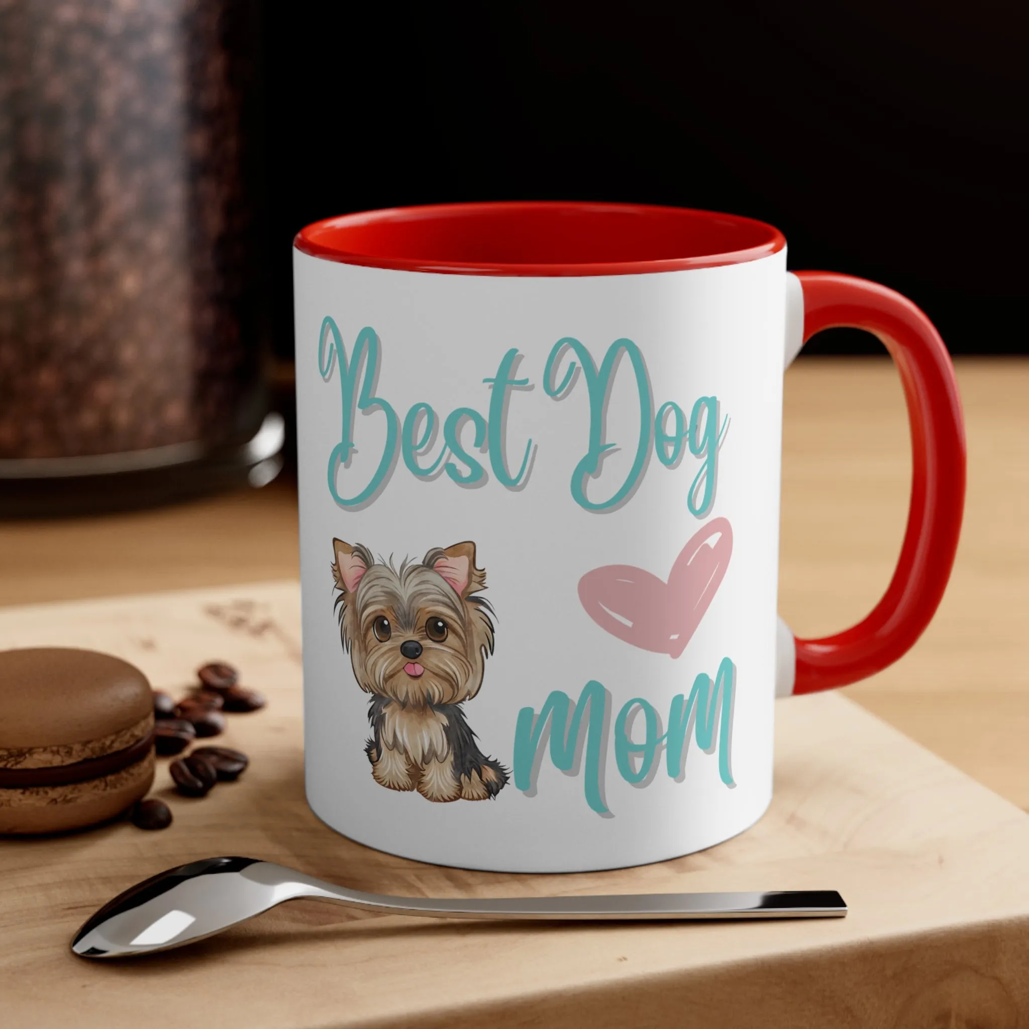 Best Dog Mom with Yorkie Multi-Color Coffee Mug for Dog Owners