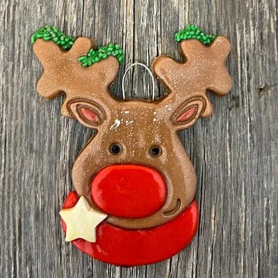 Big Nose Reindeer Christmas Ornament