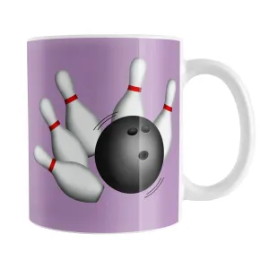 Bowling Ball and Pins Purple Bowling Mug