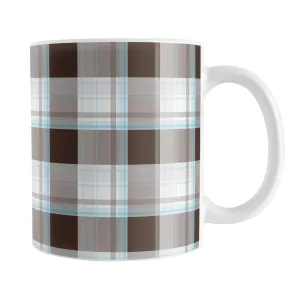 Brown Blue Plaid Mug