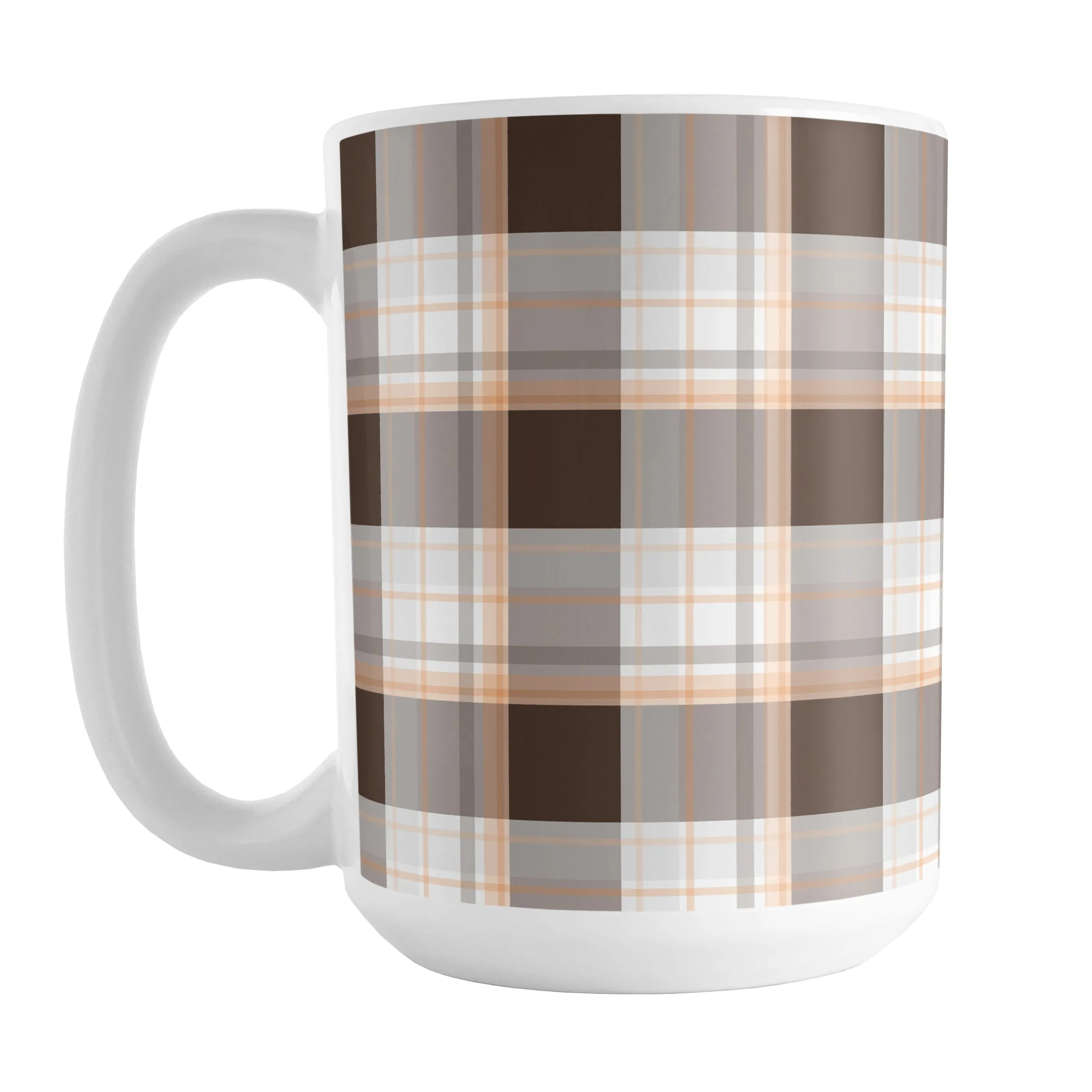 Brown Orange Plaid Mug