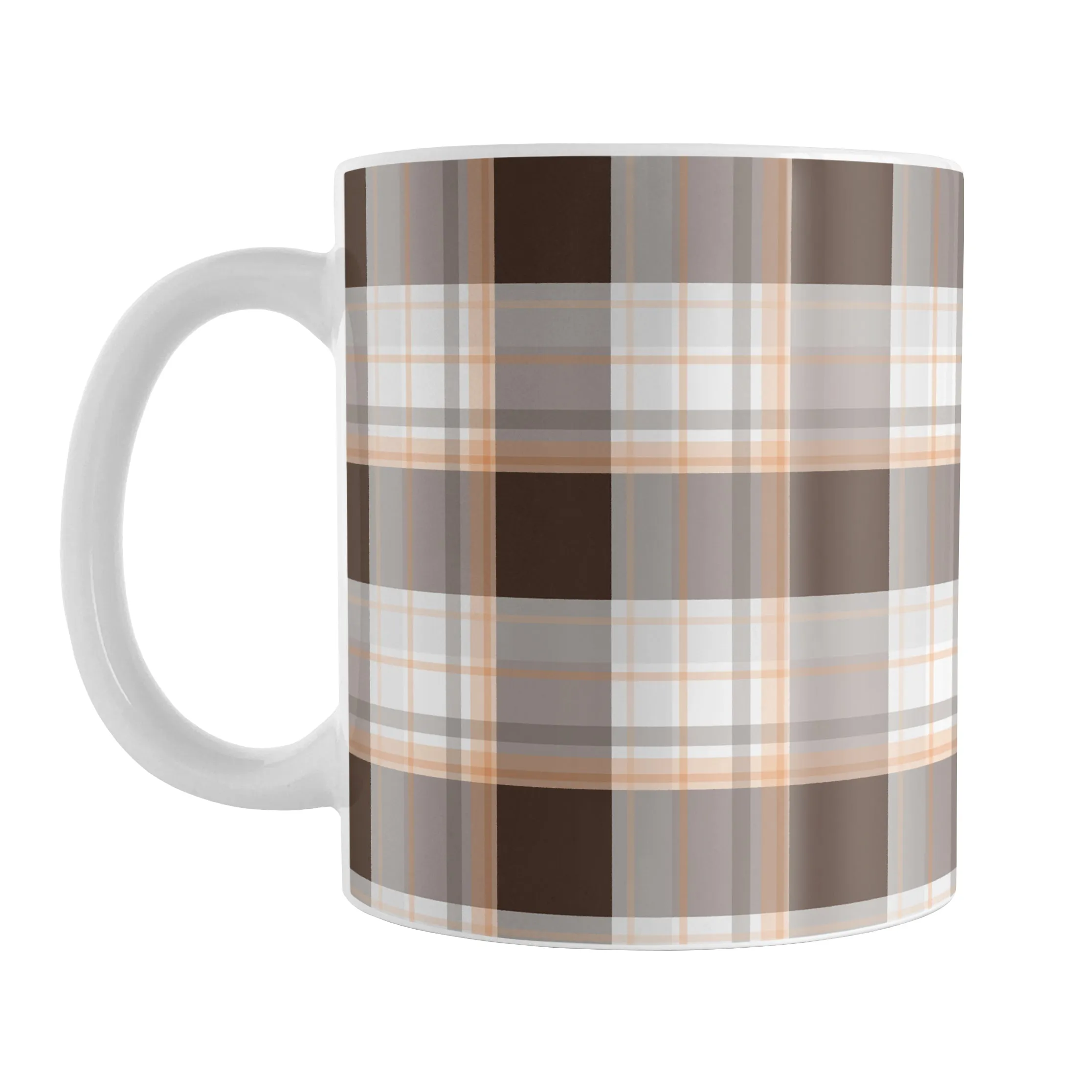 Brown Orange Plaid Mug