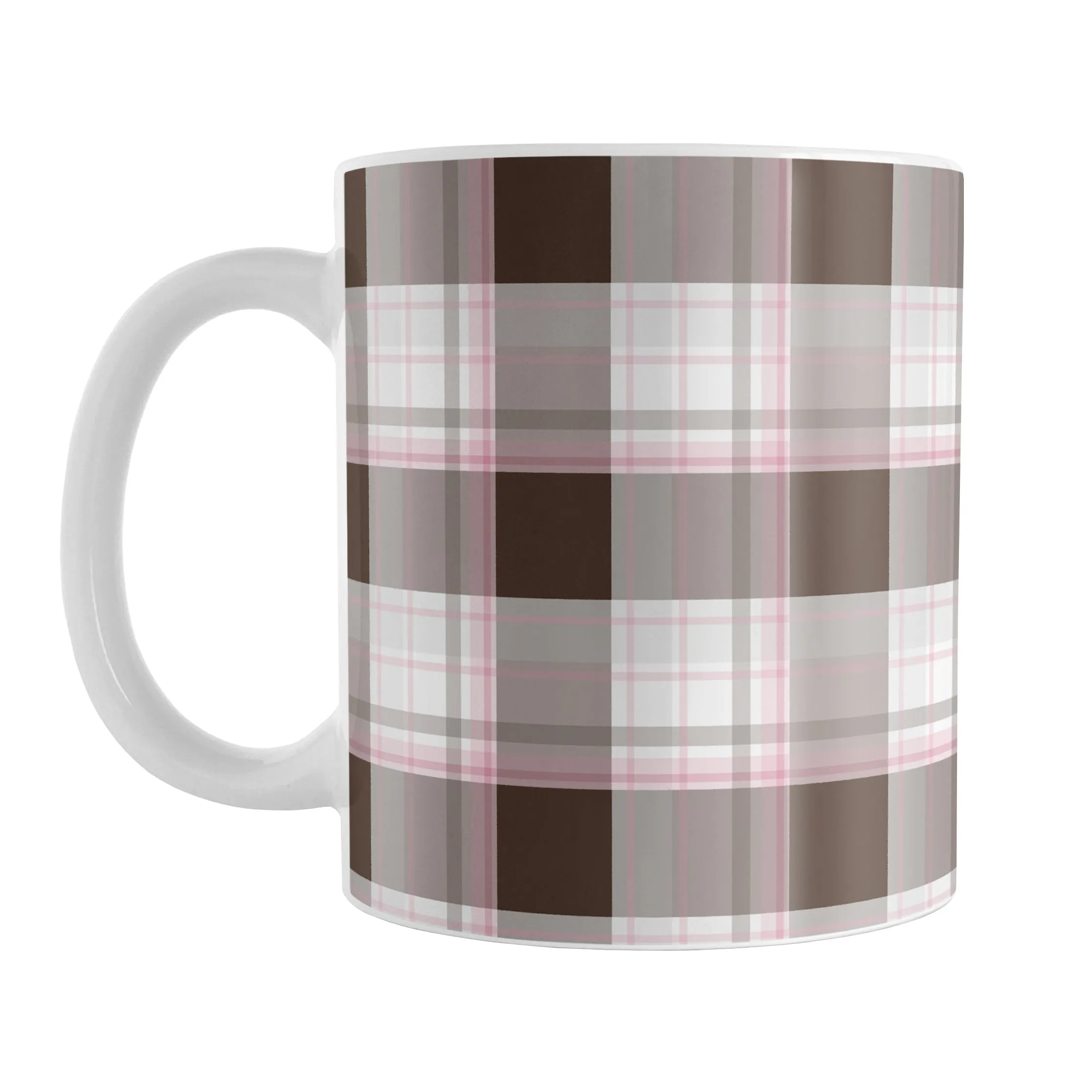 Brown Pink Plaid Mug