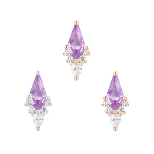 BUDDHA JEWELRY AFTERGLOW - AMETHYST   CZ - THREADLESS END