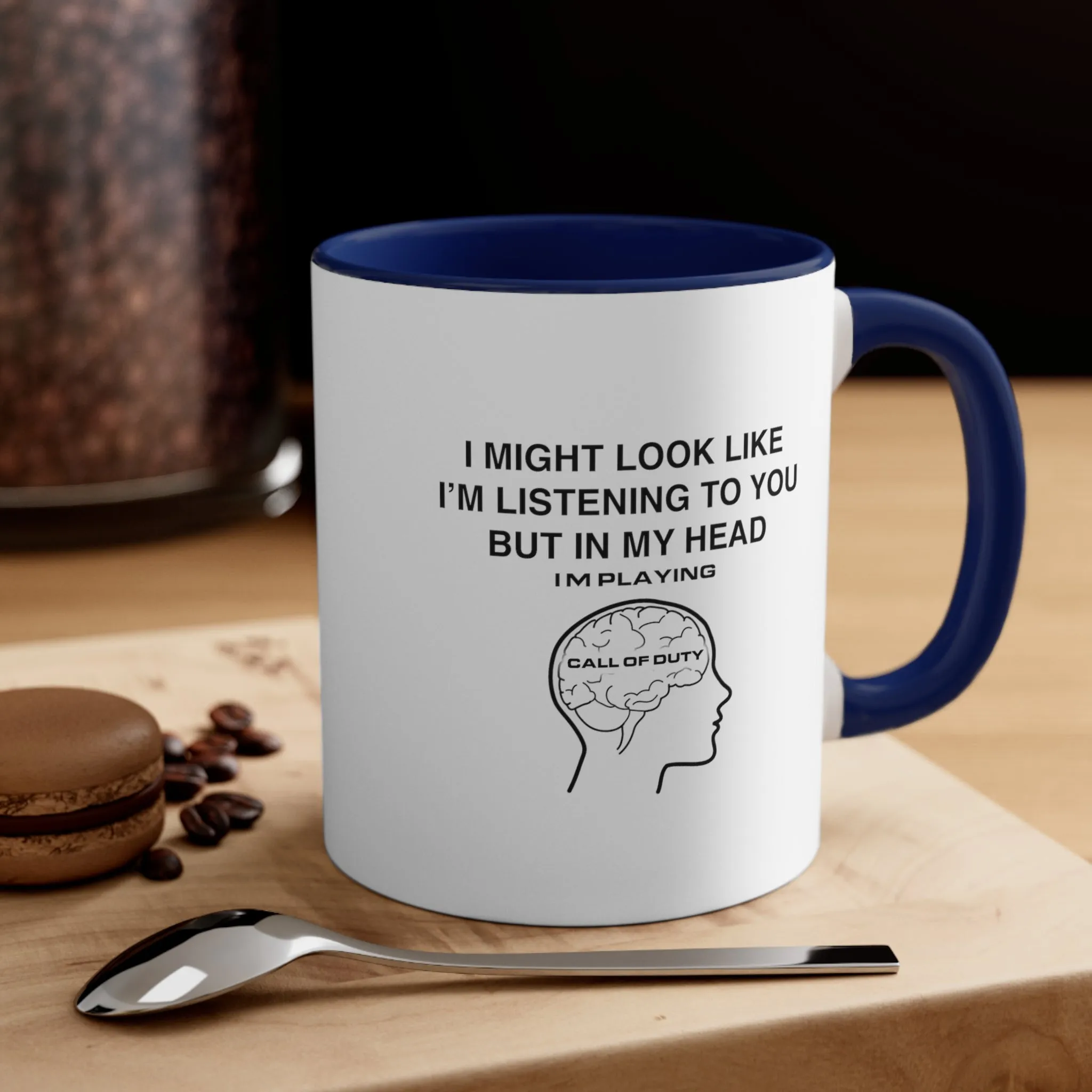 Call Of Duty Funny Coffee Mug, 11oz I Might Look Like I'm Listening Humor Humour Joke Cup Gift For Him Gamer Mug