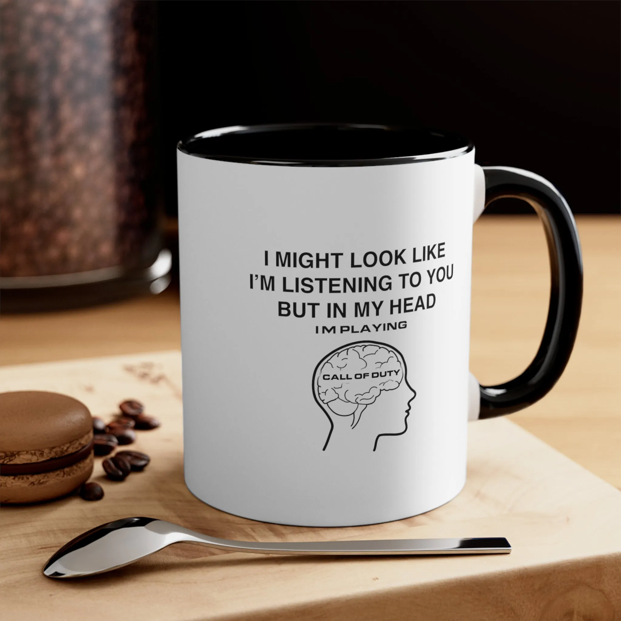 Call Of Duty Funny Coffee Mug, 11oz I Might Look Like I'm Listening Humor Humour Joke Cup Gift For Him Gamer Mug