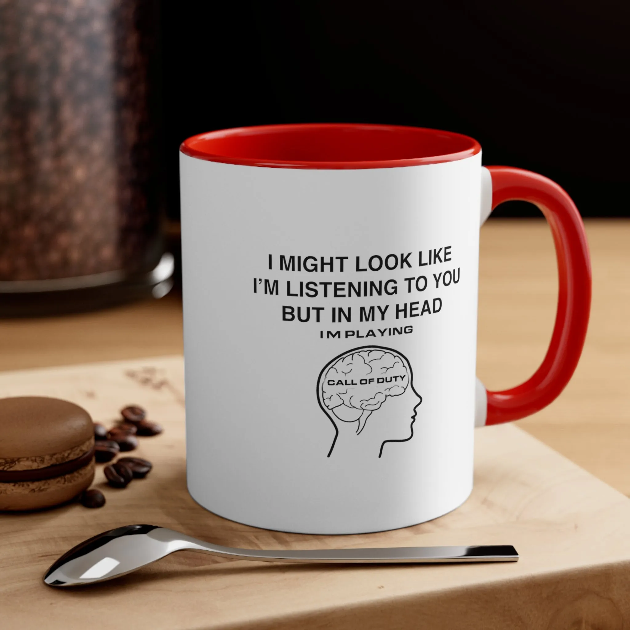 Call Of Duty Funny Coffee Mug, 11oz I Might Look Like I'm Listening Humor Humour Joke Cup Gift For Him Gamer Mug