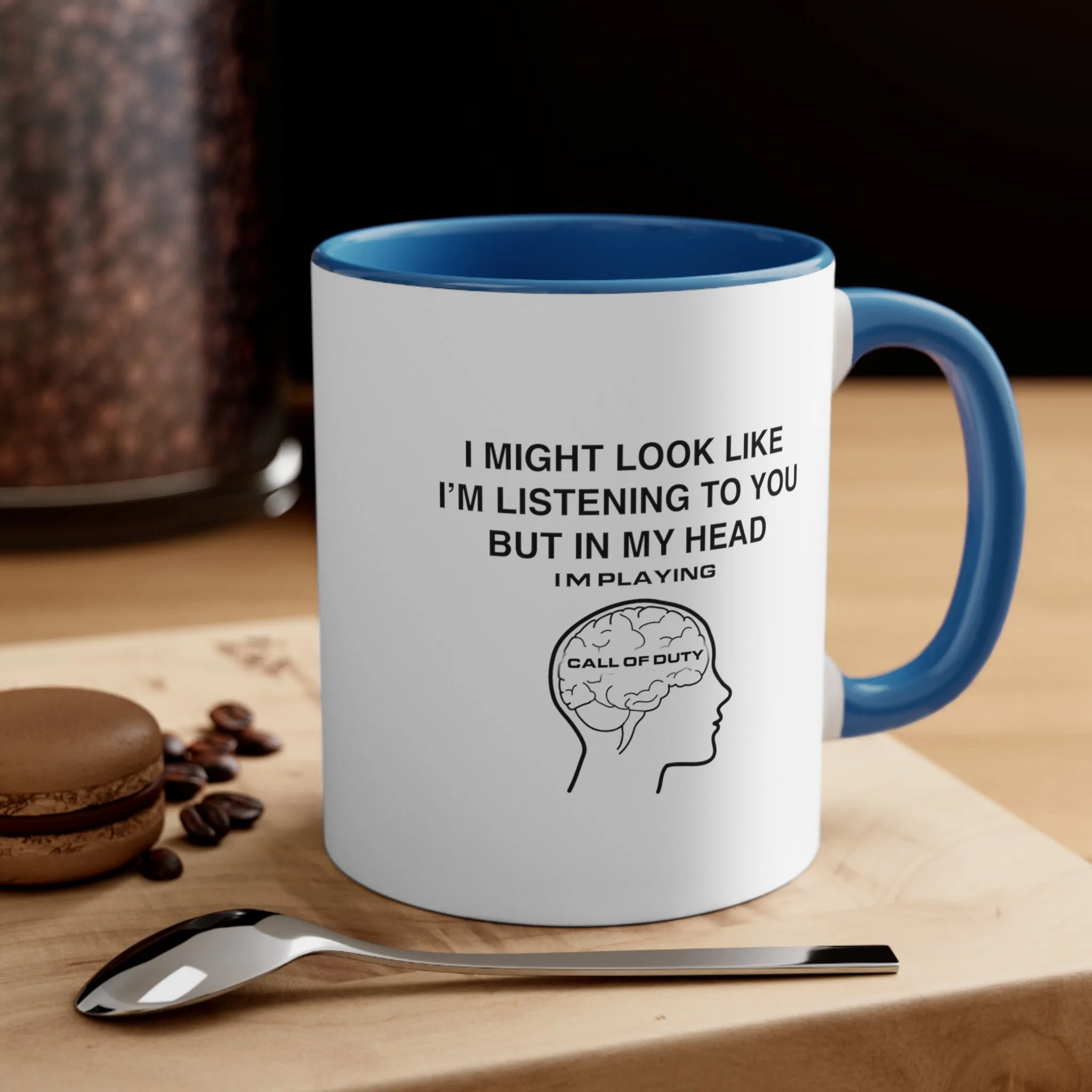 Call Of Duty Funny Coffee Mug, 11oz I Might Look Like I'm Listening Humor Humour Joke Cup Gift For Him Gamer Mug