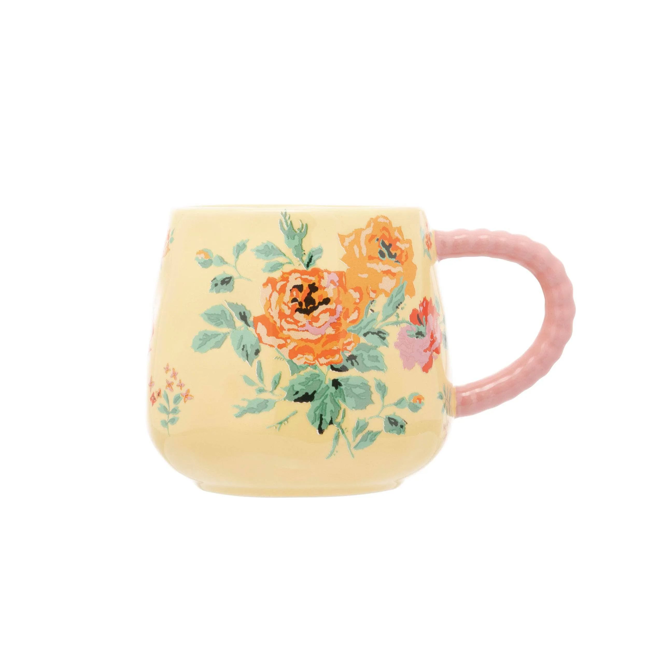 Cath Kidston Rose Twisted Handle Mug - Yellow