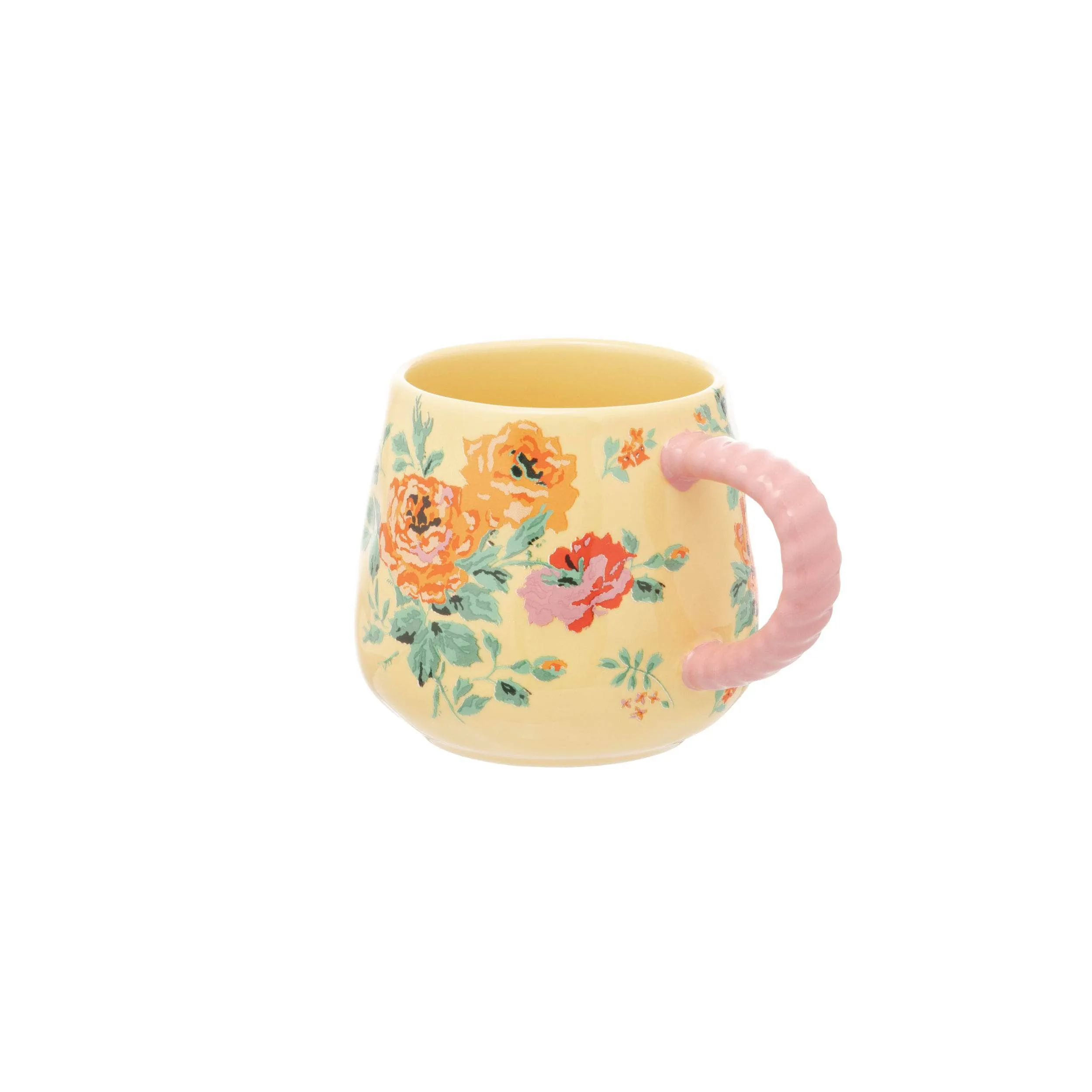 Cath Kidston Rose Twisted Handle Mug - Yellow