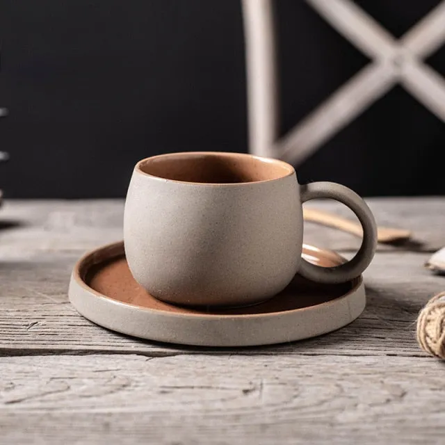 Ceramic Coffee Mug with Plate