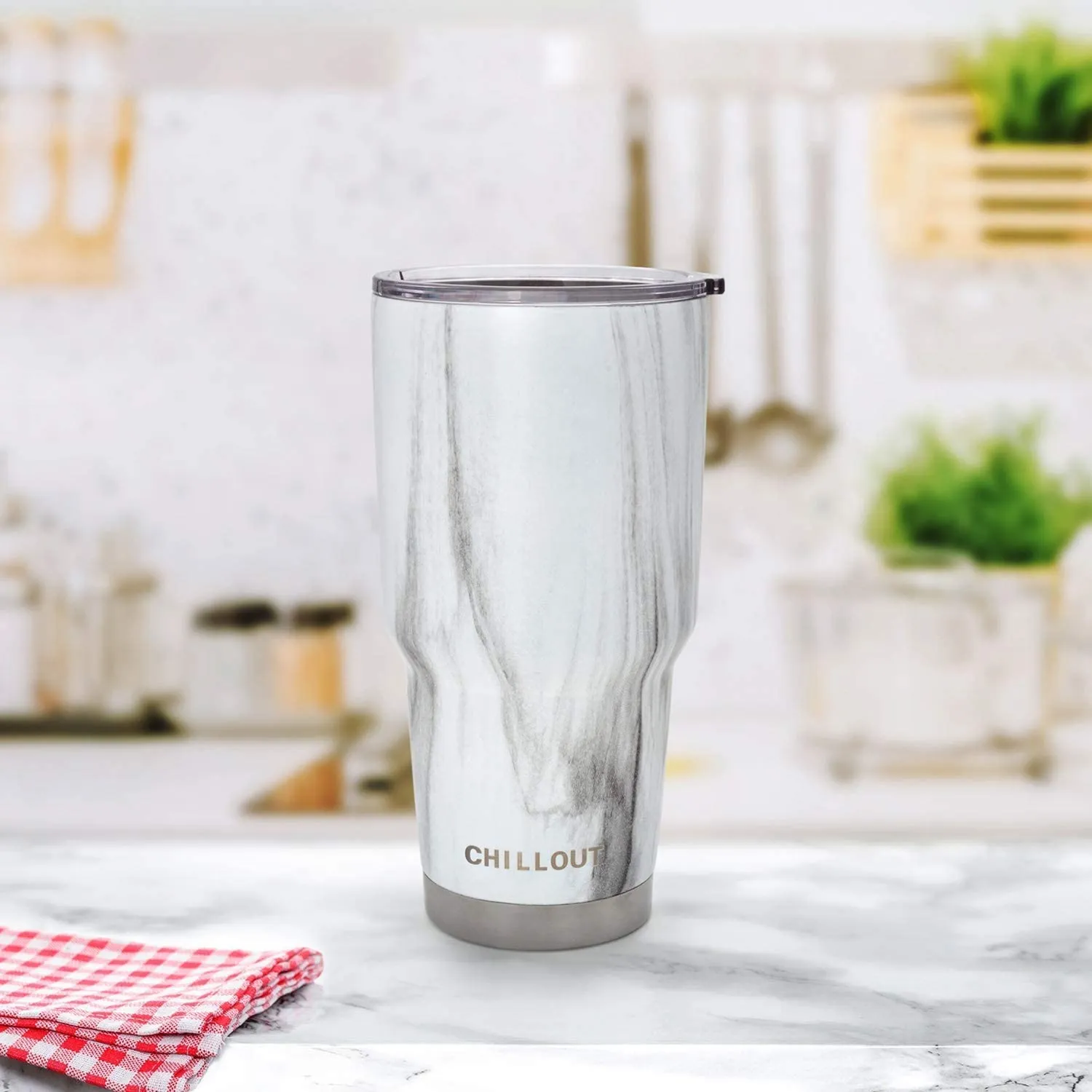 CHILLOUT LIFE 30 oz Stainless Steel Tumbler with Spill Proof Tritan Lid