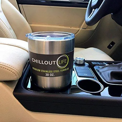 CHILLOUT LIFE 30 oz Stainless Steel Tumbler with Spill Proof Tritan Lid