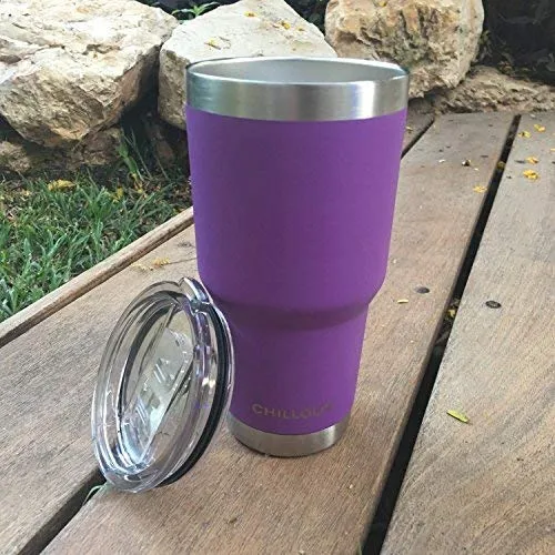 CHILLOUT LIFE 30 oz Stainless Steel Tumbler with Spill Proof Tritan Lid