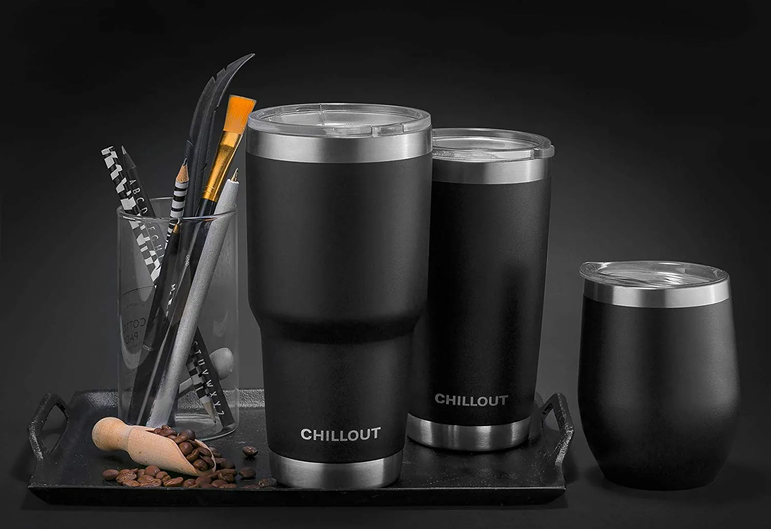 CHILLOUT LIFE 30 oz Stainless Steel Tumbler with Spill Proof Tritan Lid