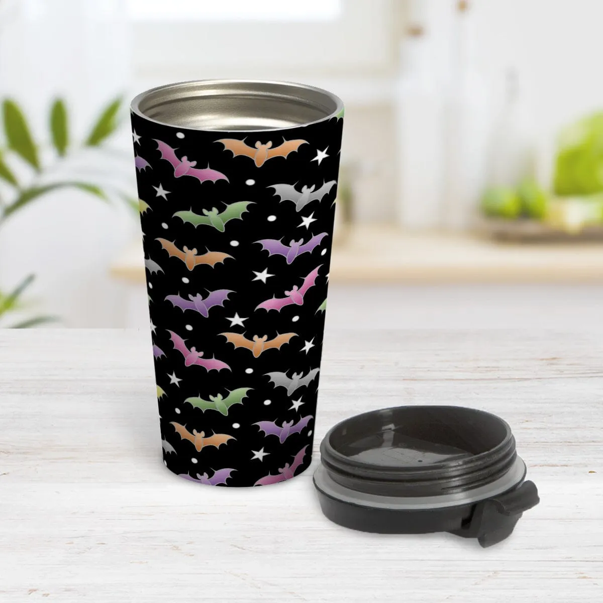 Colorful Bats Travel Mug