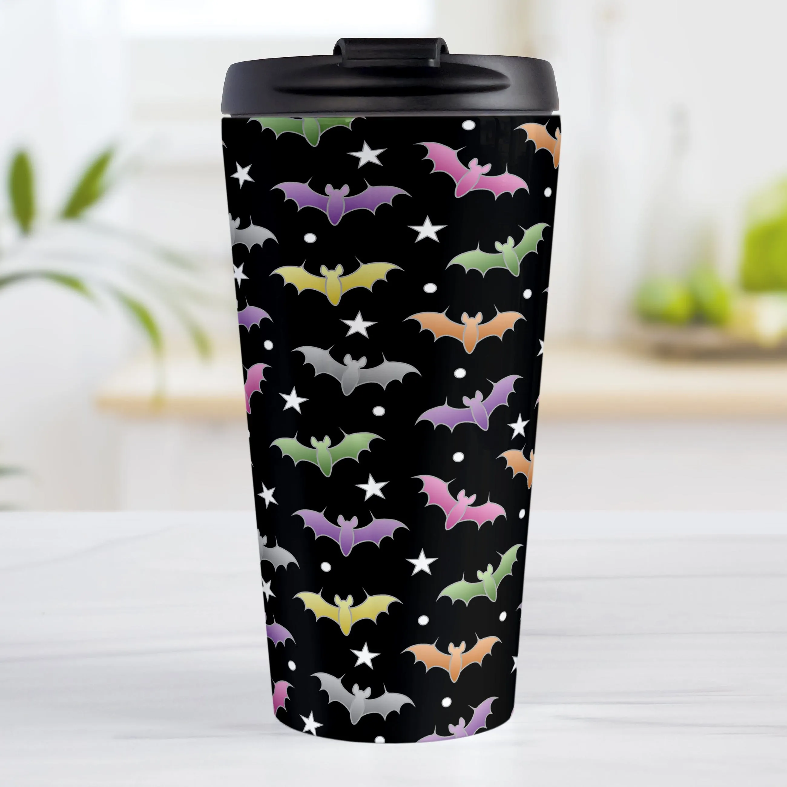 Colorful Bats Travel Mug