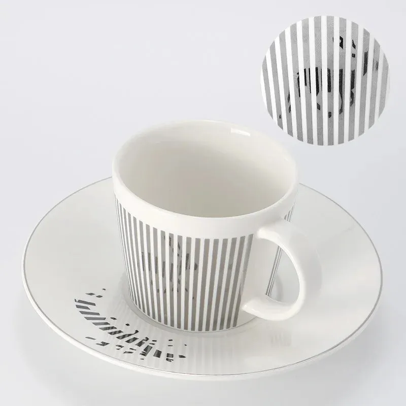 Creative Dynamic Mirror Reflection Cup Mug Leopard Anamorphic Zebra Mug Luycho Coffee Tea Cup Set With Coaster 90ml-225ml