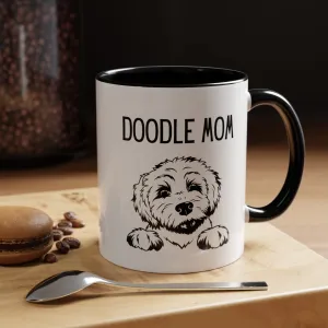 Custom Doodle Mom Multi-Color Coffee Mug for Dog Lovers Goldendoodle, Mini Doodle, Pet Owners, Dog People