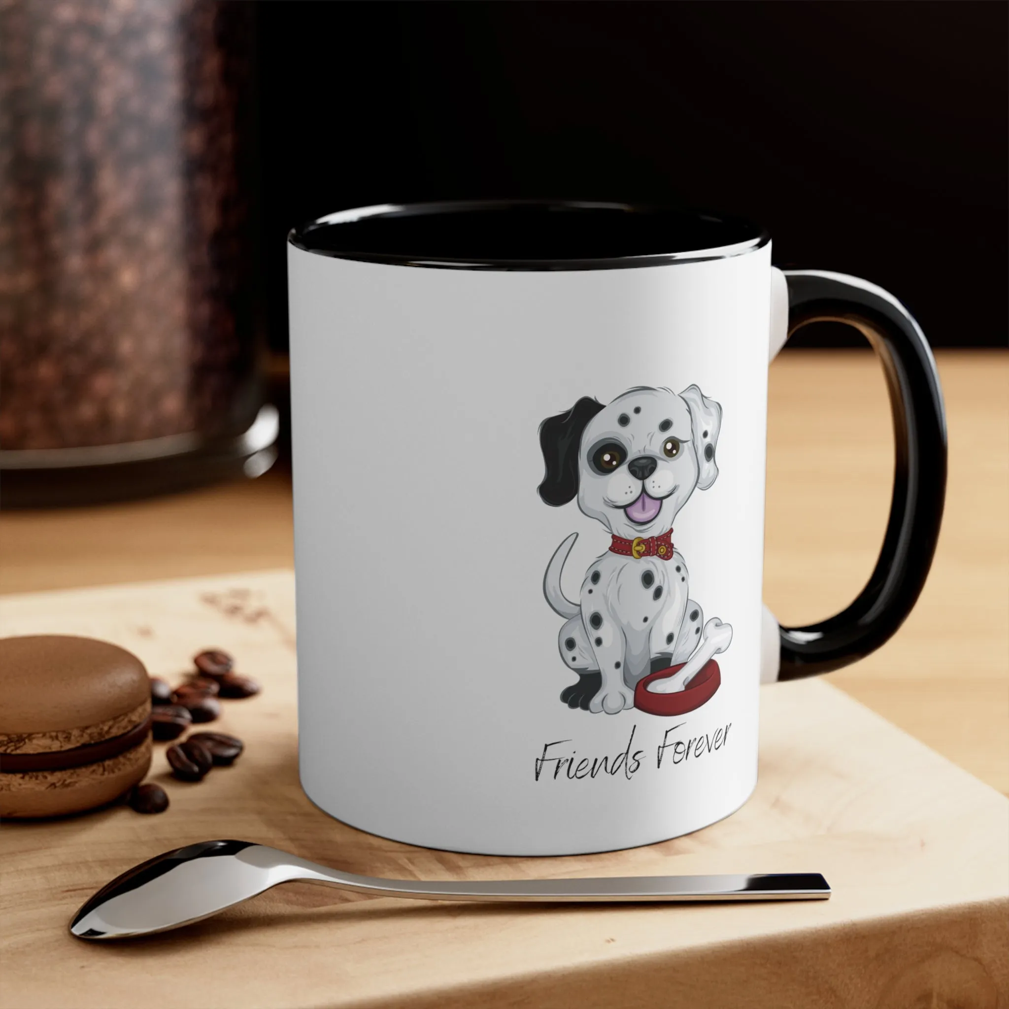 Cute Puppy on Mug with Friends Forever Custom Coffee Mug, 11oz Multi Colors