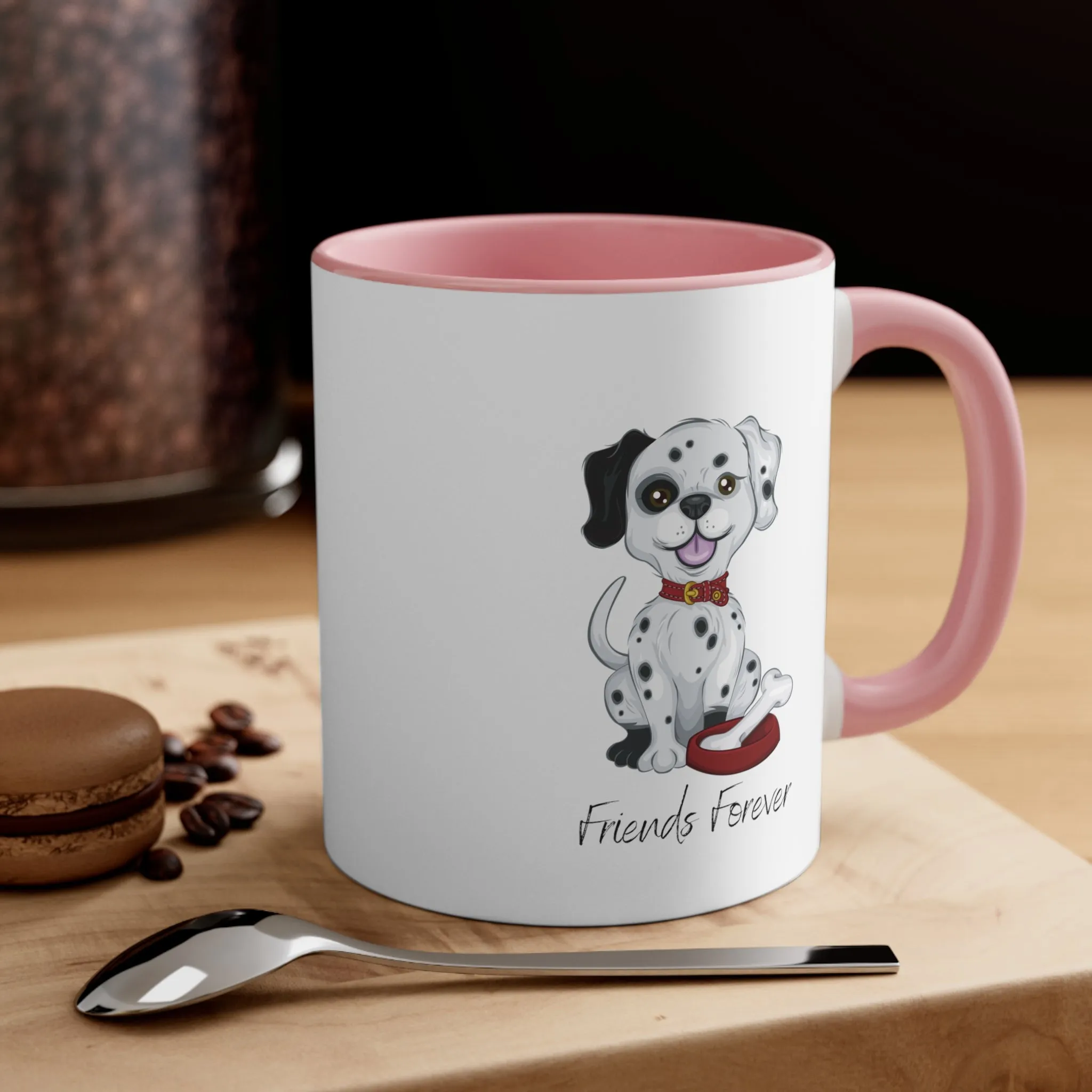 Cute Puppy on Mug with Friends Forever Custom Coffee Mug, 11oz Multi Colors