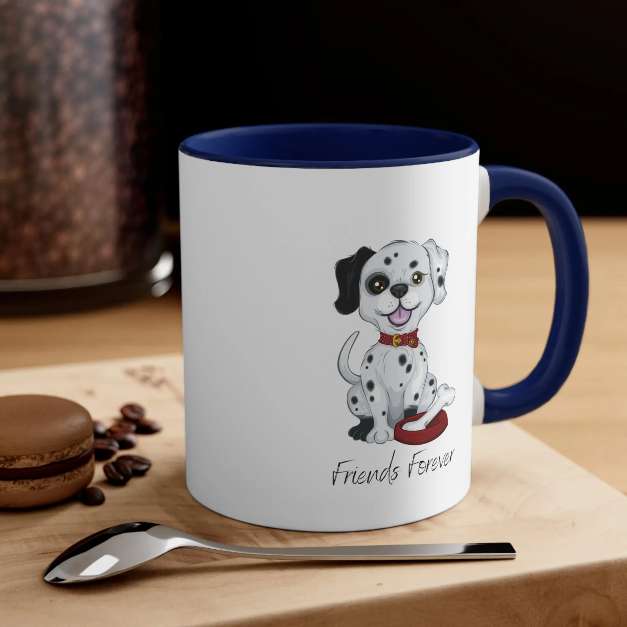 Cute Puppy on Mug with Friends Forever Custom Coffee Mug, 11oz Multi Colors