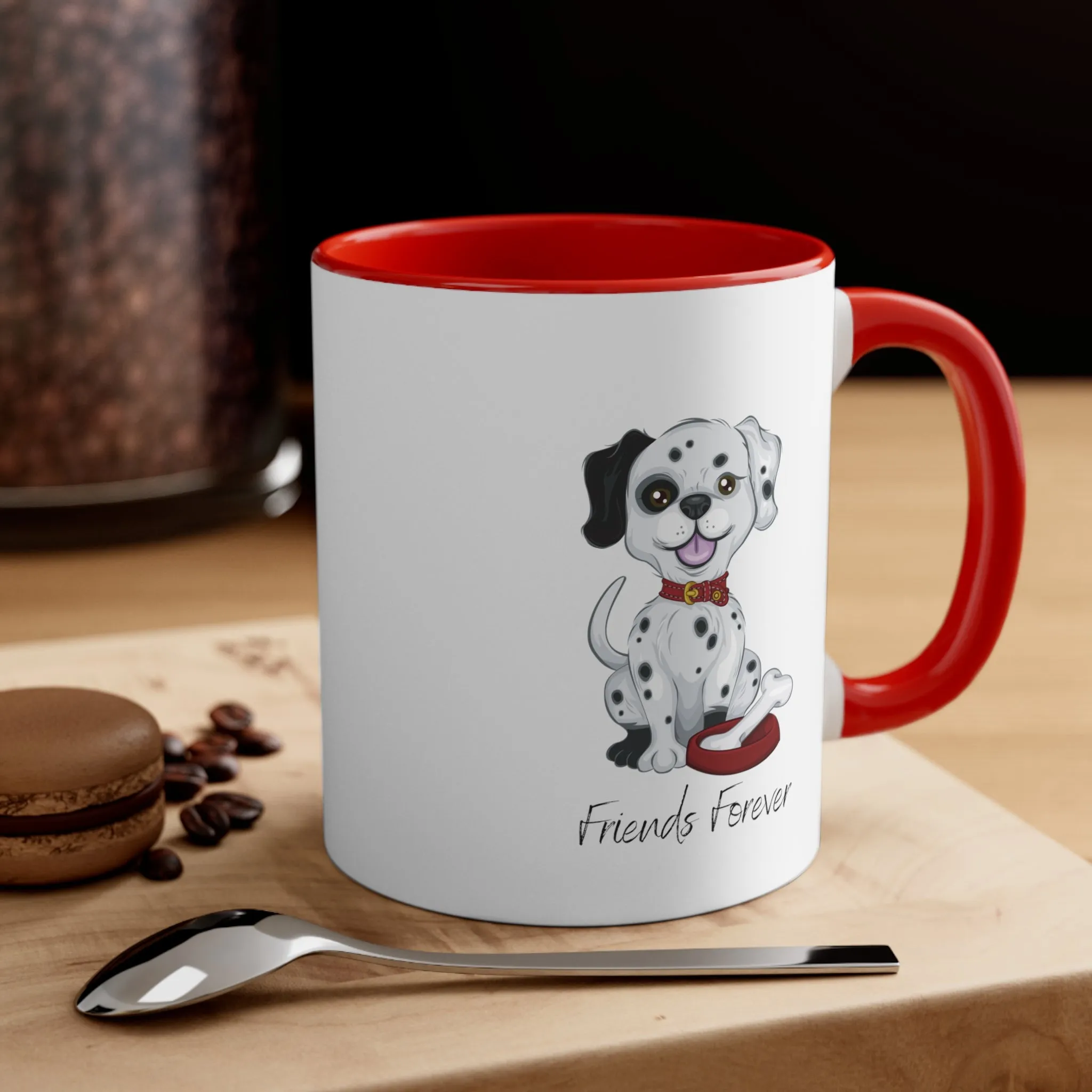 Cute Puppy on Mug with Friends Forever Custom Coffee Mug, 11oz Multi Colors