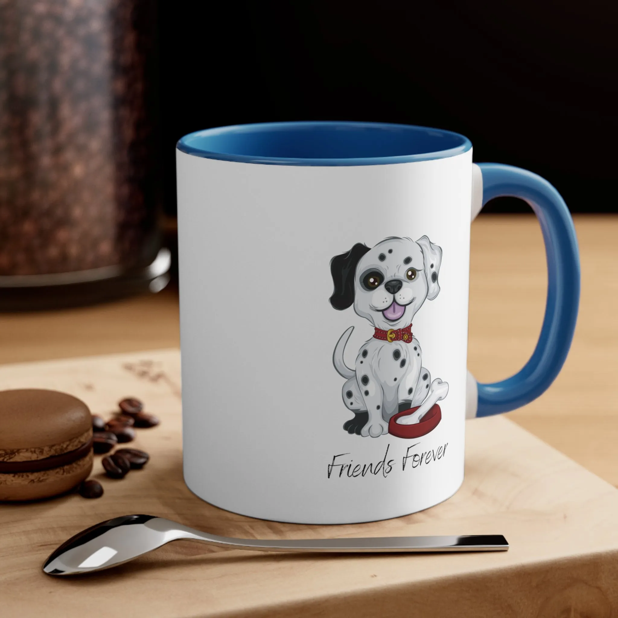 Cute Puppy on Mug with Friends Forever Custom Coffee Mug, 11oz Multi Colors