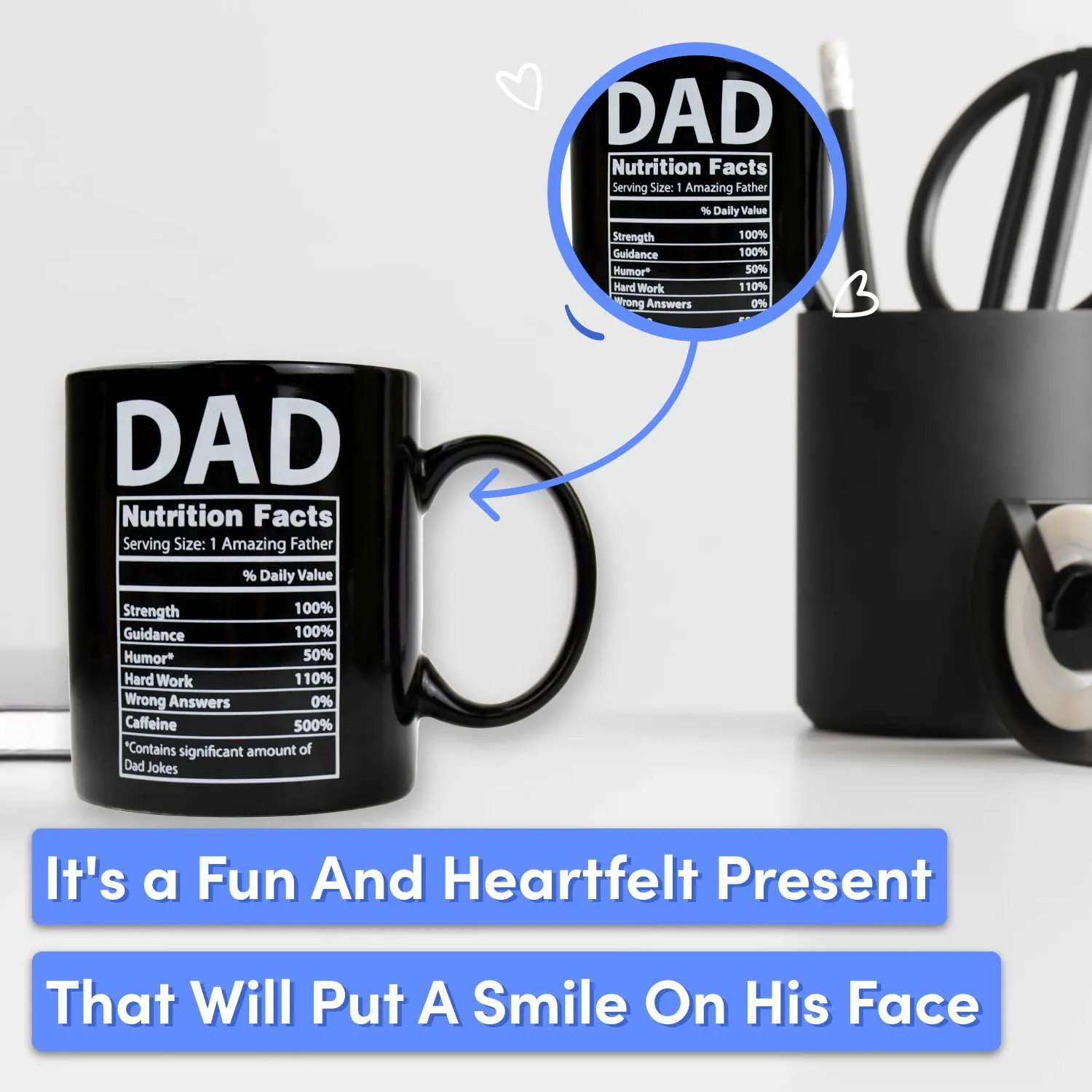 Dad Mug White 11oz - Dad Gifts From Daughter - Stocking Stuffer Ideas For The