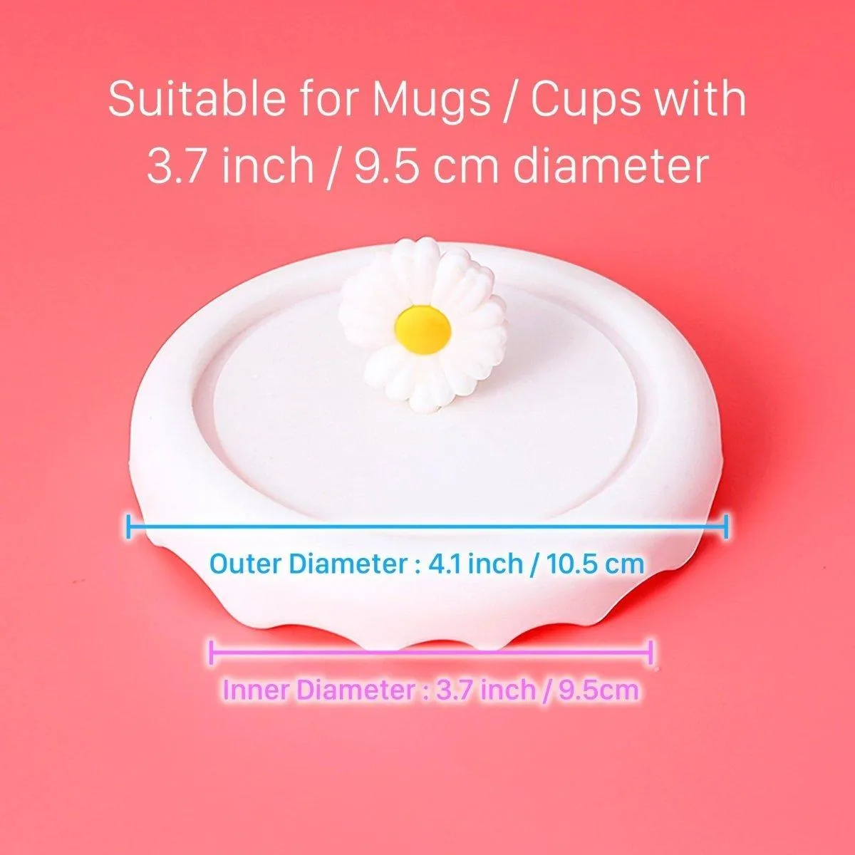 Daisy Silicone Cup Lid Cover Topper for Coffee Mug, Tea Cup, Glasses – Starbucks Accessories