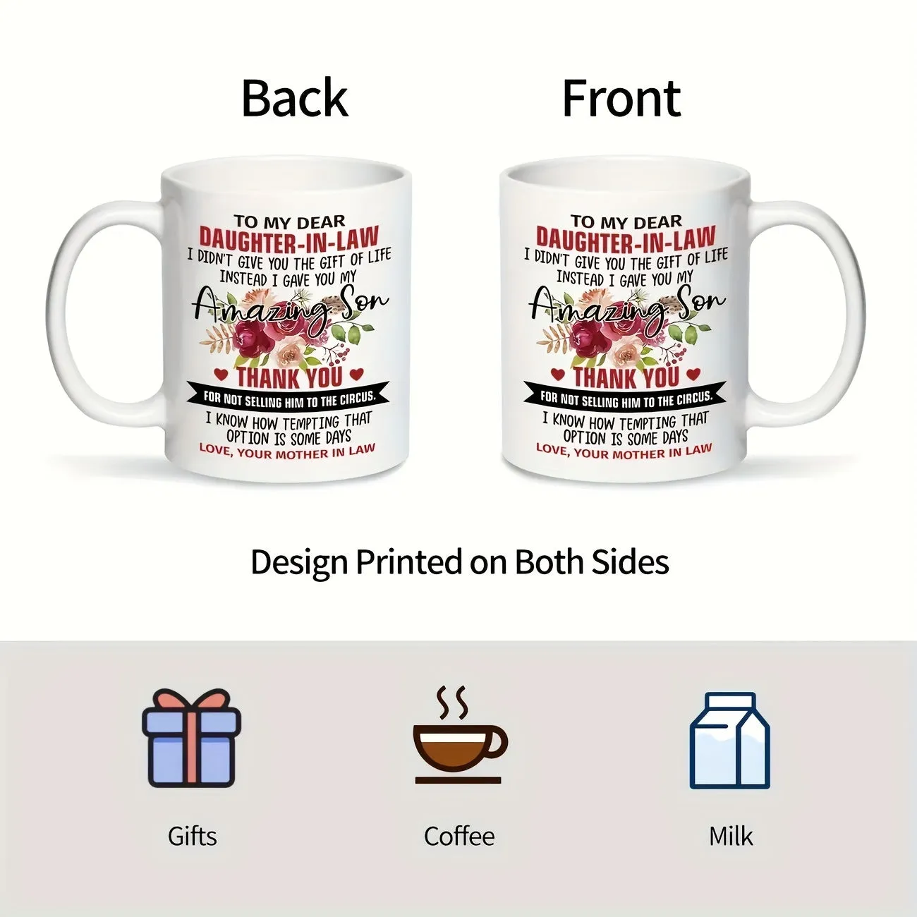 Dear Daughter In Law Mug Mothers Gift for Christmas