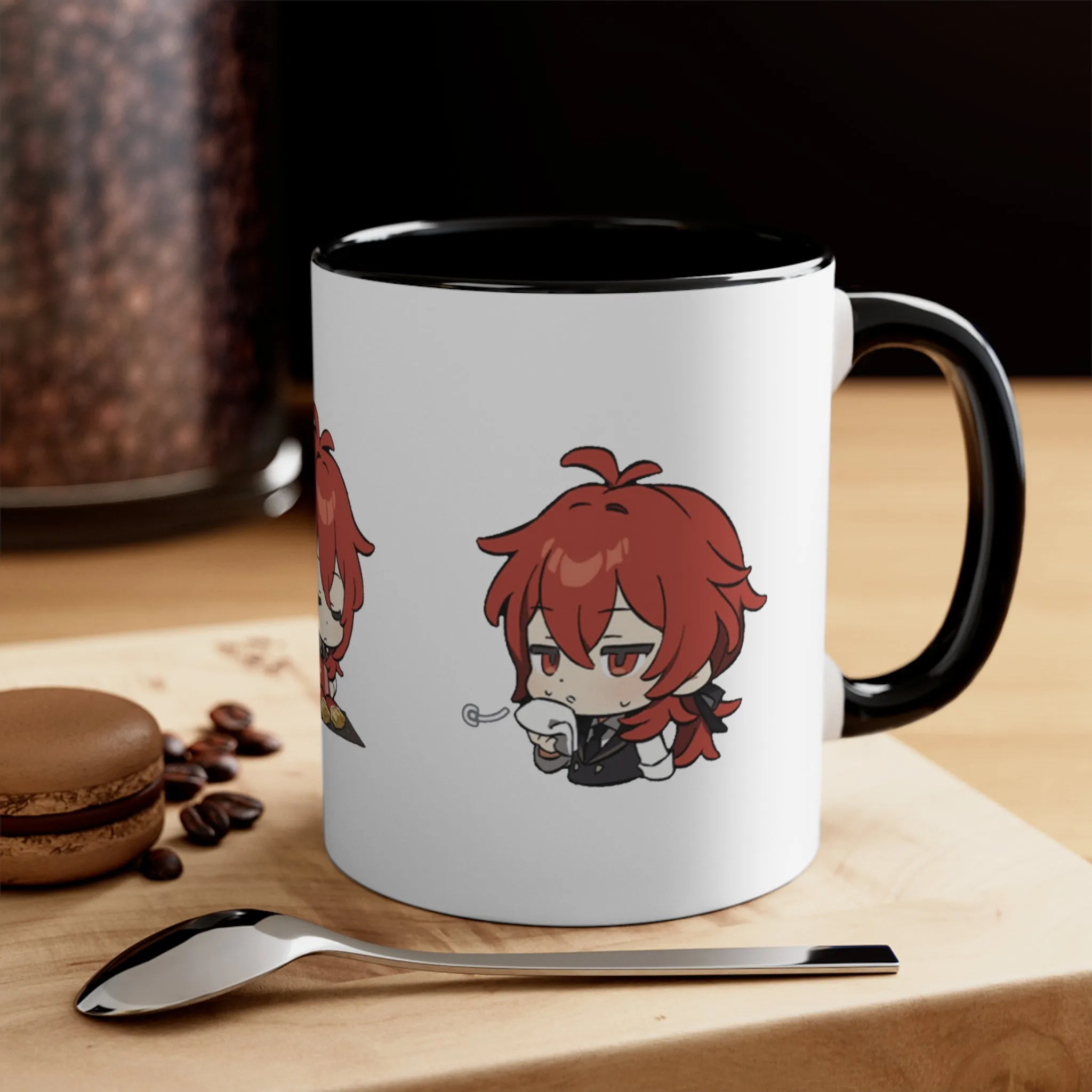 Diluc Genshin Impact Accent Coffee Mug, 11oz Cups Mugs Cup Gift For Gamer Gifts Game Anime Fanart Fan Birthday Valentine's Christmas