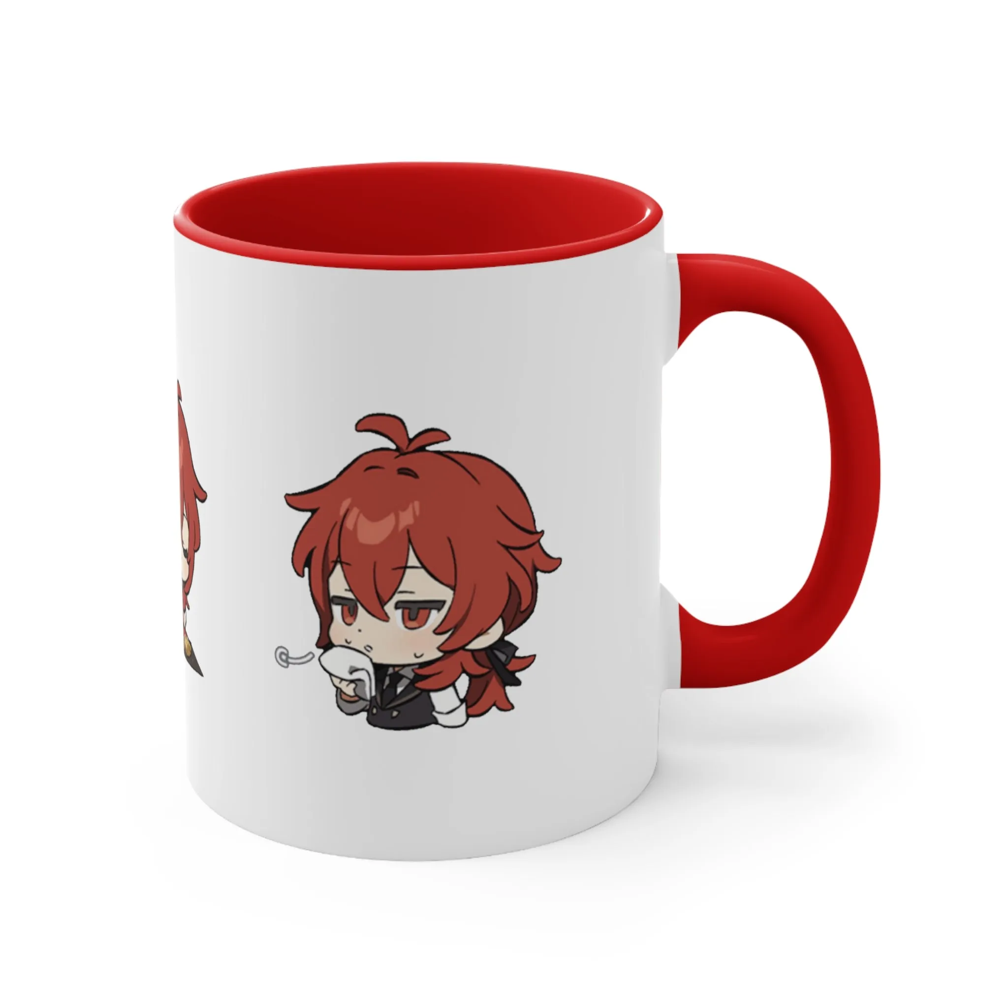 Diluc Genshin Impact Accent Coffee Mug, 11oz Cups Mugs Cup Gift For Gamer Gifts Game Anime Fanart Fan Birthday Valentine's Christmas