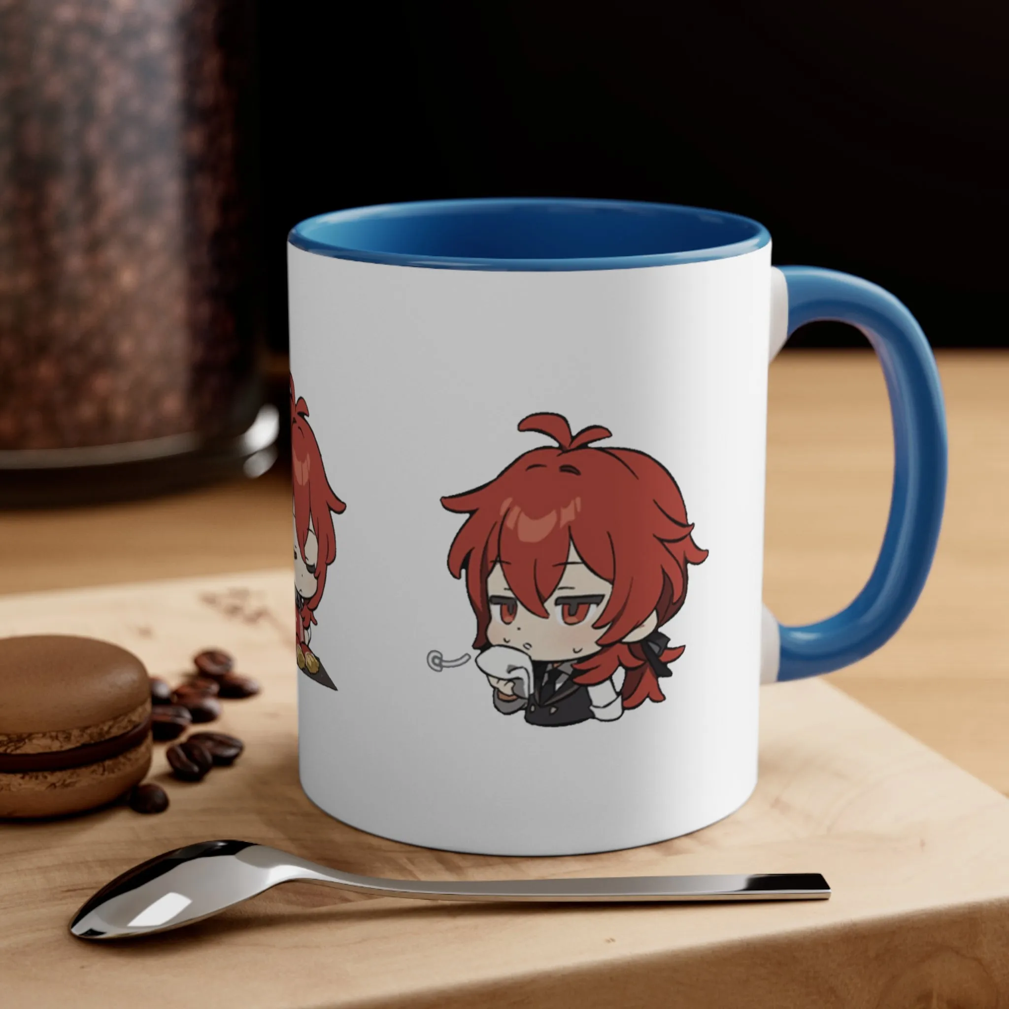 Diluc Genshin Impact Accent Coffee Mug, 11oz Cups Mugs Cup Gift For Gamer Gifts Game Anime Fanart Fan Birthday Valentine's Christmas