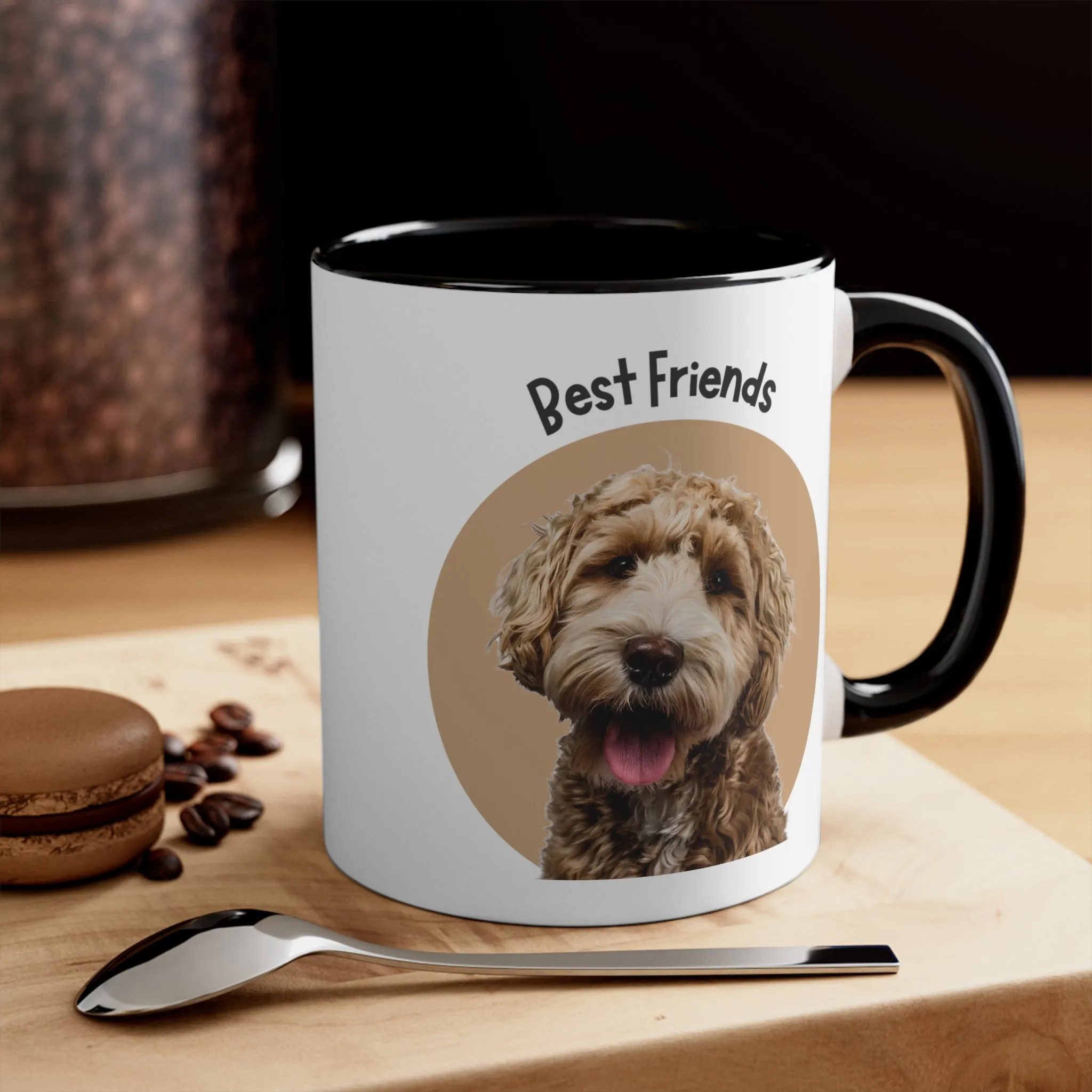 Doodle Dog Lover Best Friends Coffee Mug, 11oz Multi Colors Classic Style