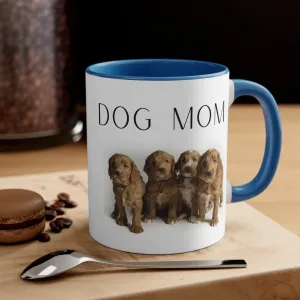 Doodle Dog Mom Custom Coffee Mug - 11oz Ceramic Mug with Cute Doodle Pups in Multi Colors