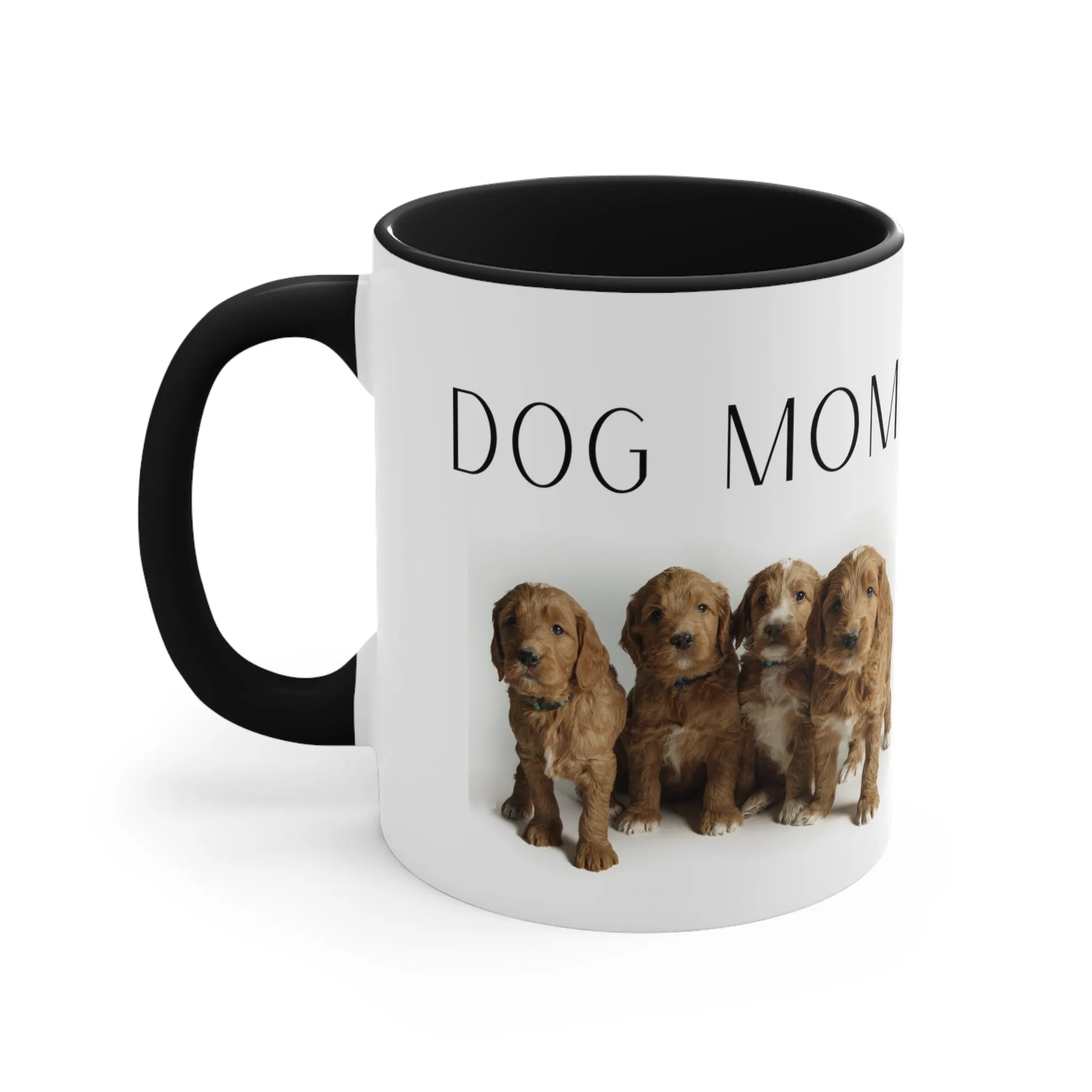 Doodle Dog Mom Custom Coffee Mug - 11oz Ceramic Mug with Cute Doodle Pups in Multi Colors