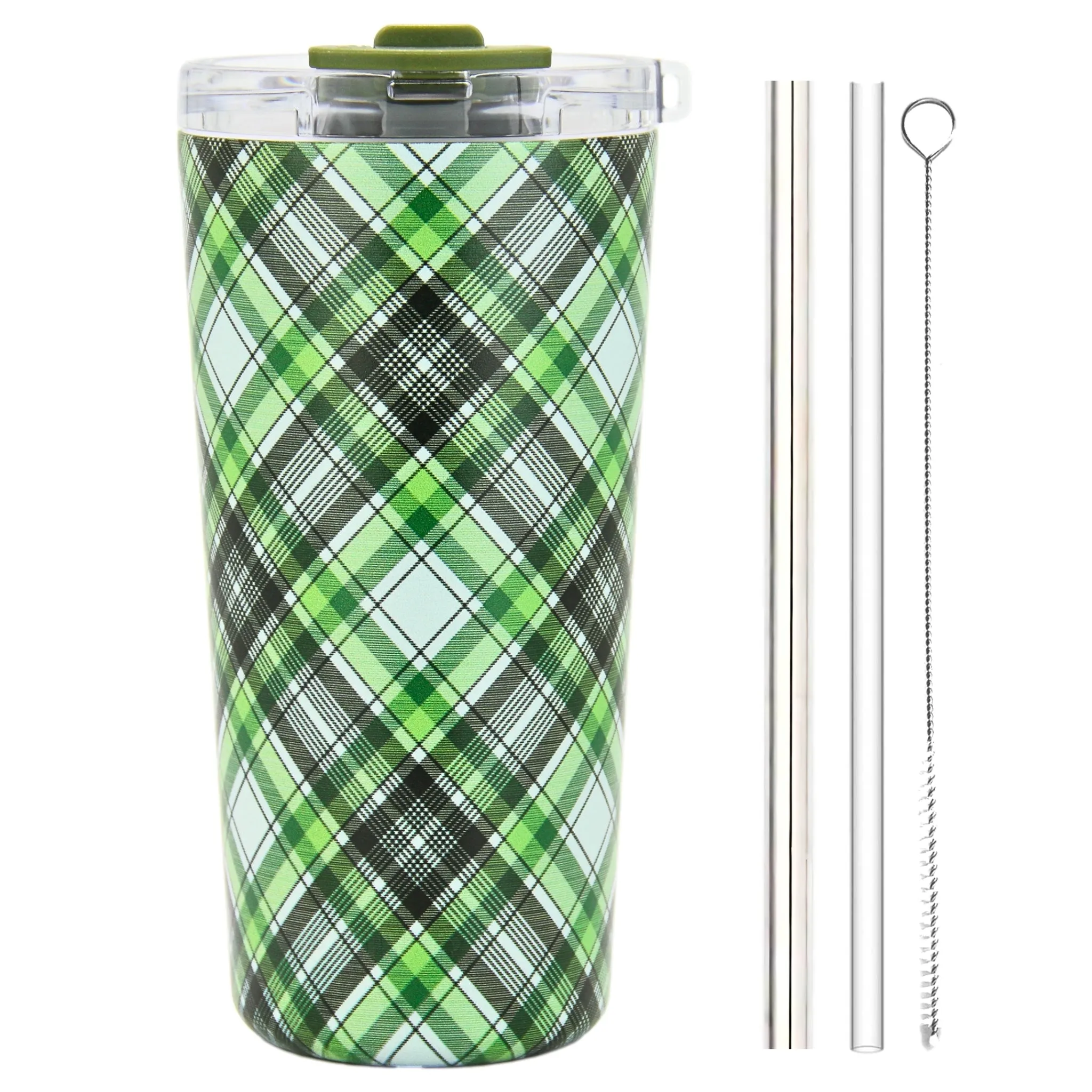 DRINCO®  Seattle 20oz Leakproof Tumbler with Straw - Ireland Plaid