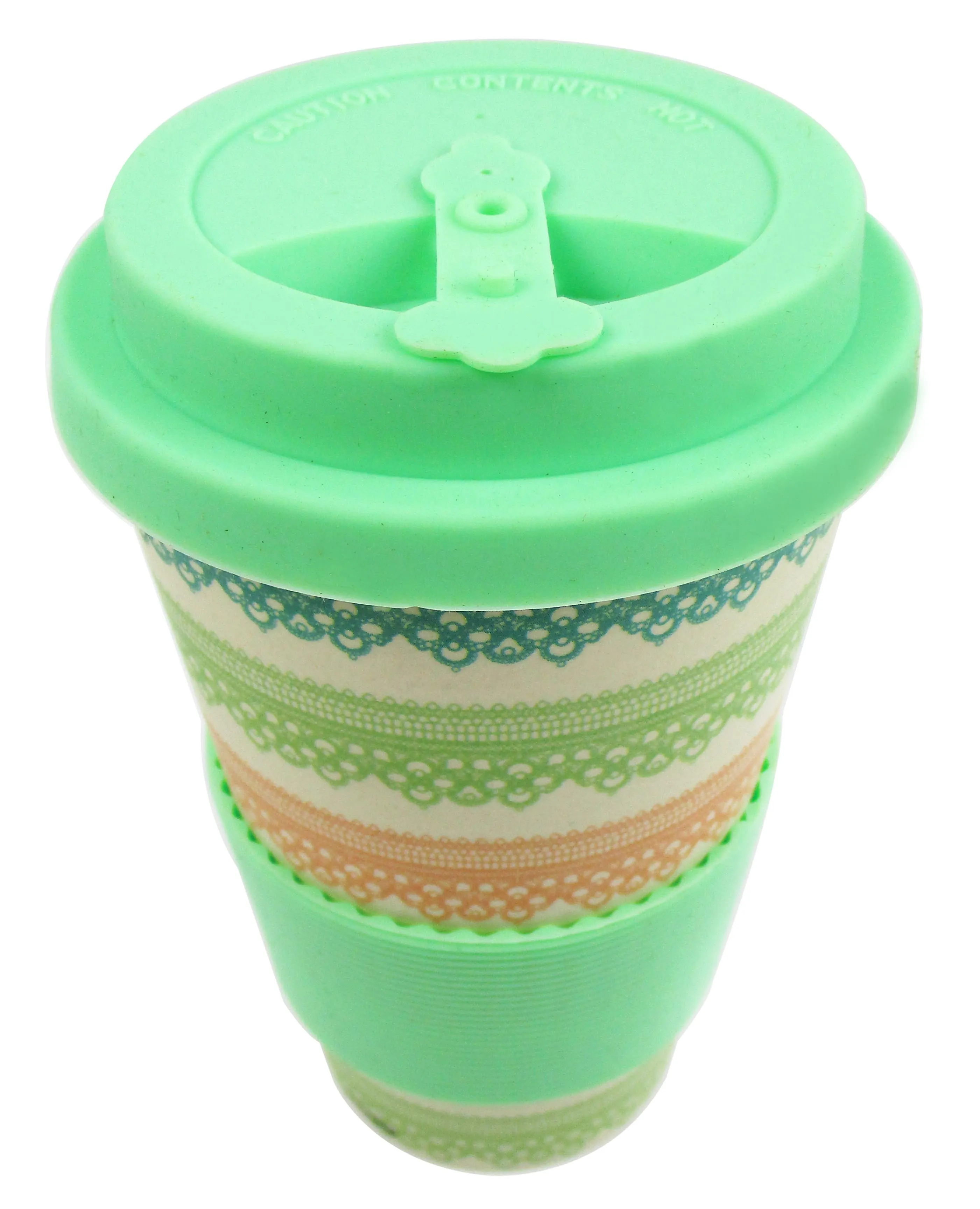 Eco-Friendly Reusable Plant Fiber Travel Mug with Lace Design