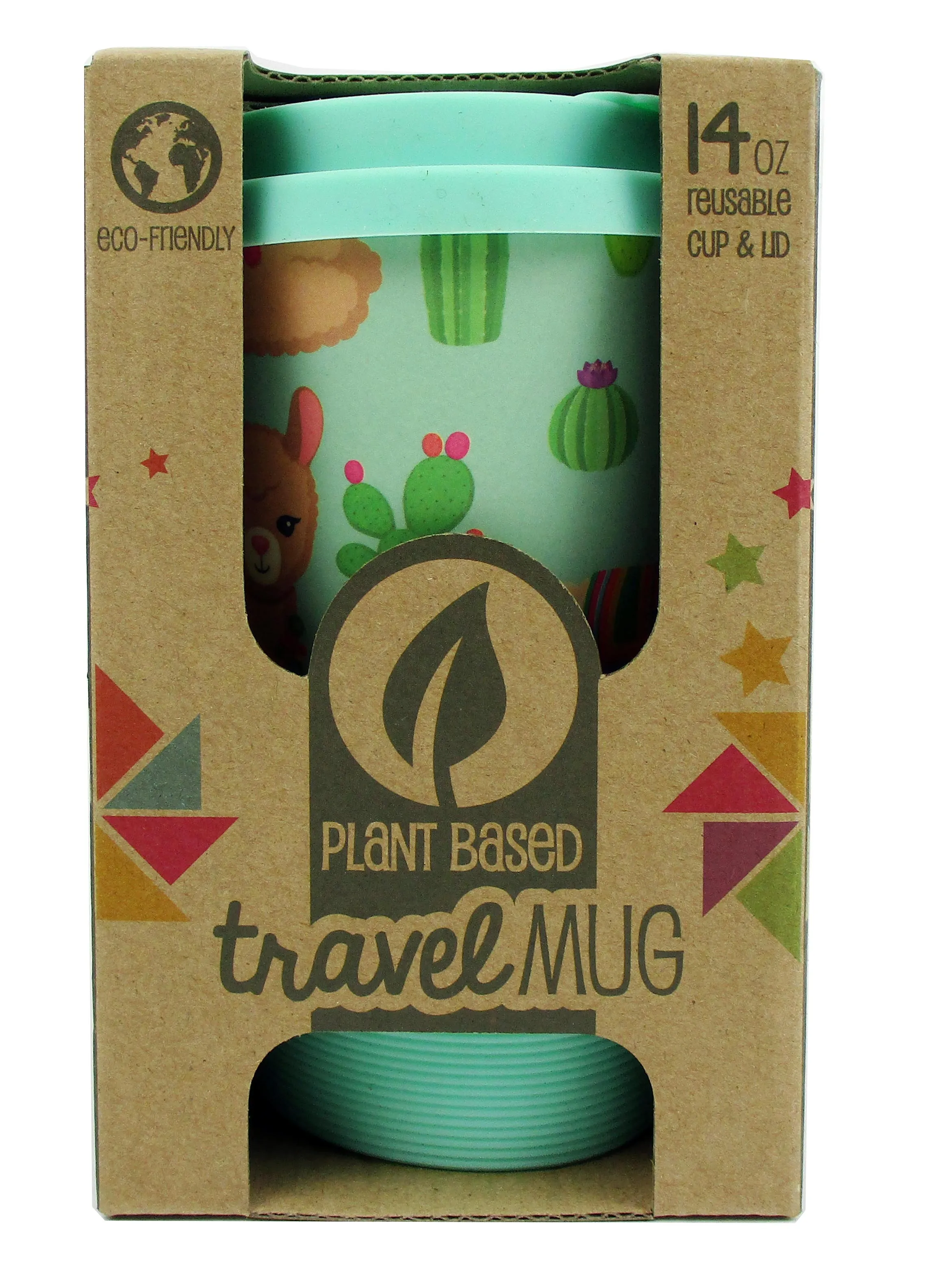 Eco-Friendly Reusable Plant Fiber Travel Mug with Llama Alpaca Design